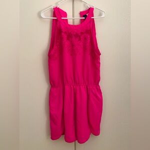 Lightly worn Barbie Pink Romper with design detail
